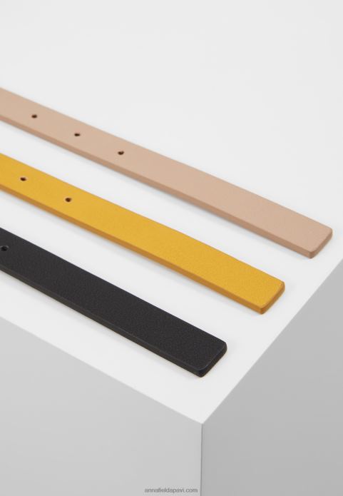 sievietes 3 komplektu jostasvieta melna/dzeltena/taup 2LHT2777 Anna Field