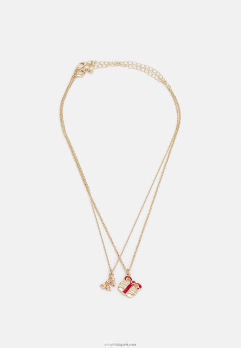 sievietes 4 iepakojumu kaklarota zelta krāsā 2LHT2658 Anna Field