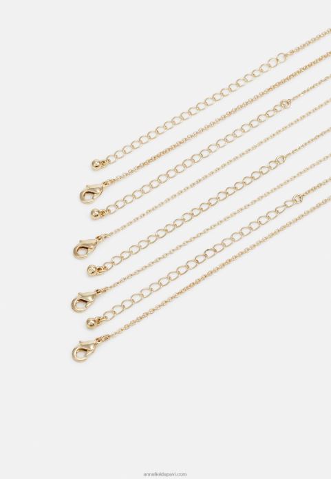 sievietes 4 iepakojumu kaklarota zelta krāsā 2LHT2658 Anna Field