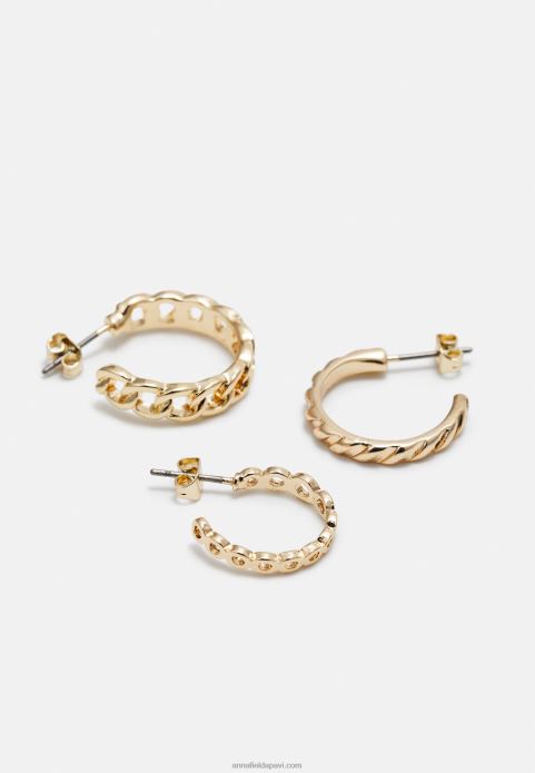 sievietes 6 paciņu auskari zelta krāsā 2LHT2661 Anna Field