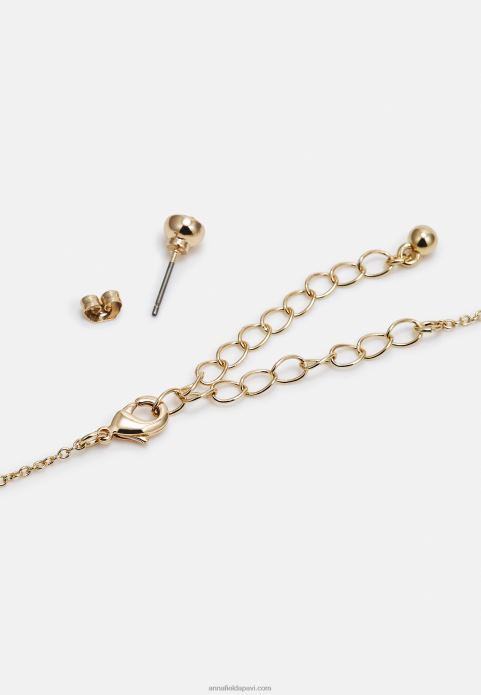 sievietes komplekts auskari zelta krāsā 2LHT2655 Anna Field