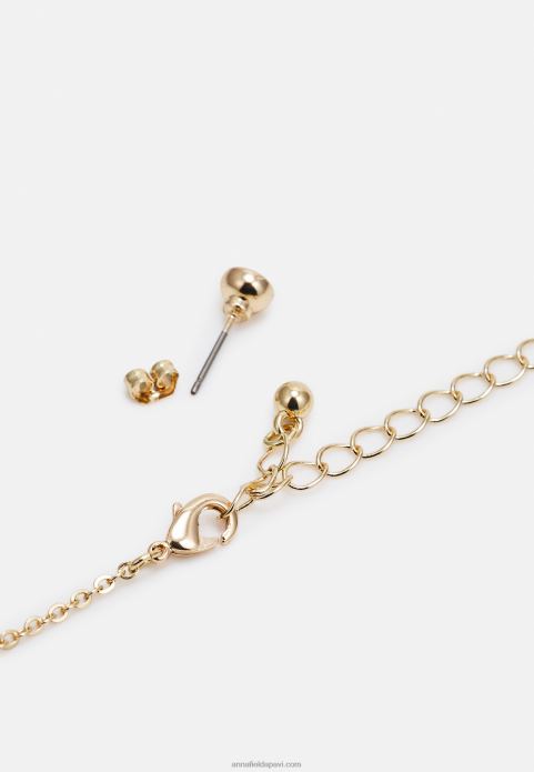 sievietes komplekts auskari zelta krāsā 2LHT2656 Anna Field