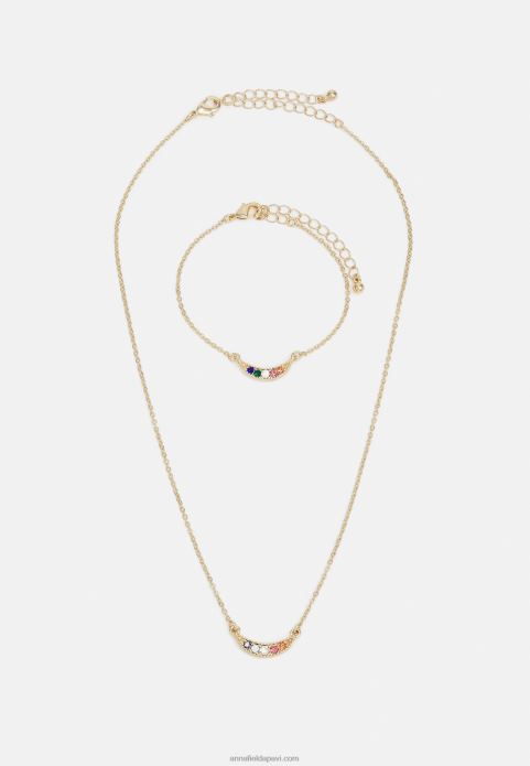 sievietes komplekts kaklarota zelta krāsā 2LHT2654 Anna Field