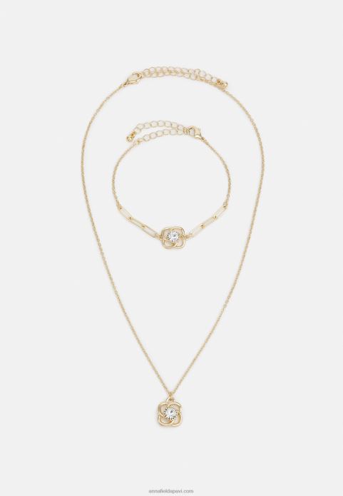 sievietes komplekts kaklarota zelta krāsā 2LHT2657 Anna Field
