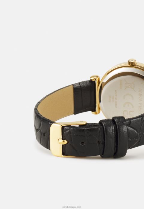 sievietes pulkstenis melns/zelta krāsā 2LHT2782 Anna Field
