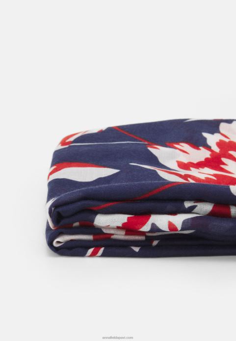 sievietes šalle zila/sarkana 2LHT2825 Anna Field