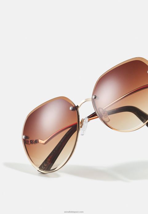 sievietes saulesbrilles zelta krāsā 2LHT2703 Anna Field