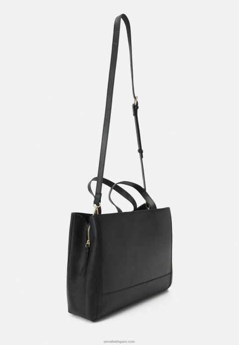 sievietes ādas klēpjdatora soma melna 2LHT2587 Anna Field